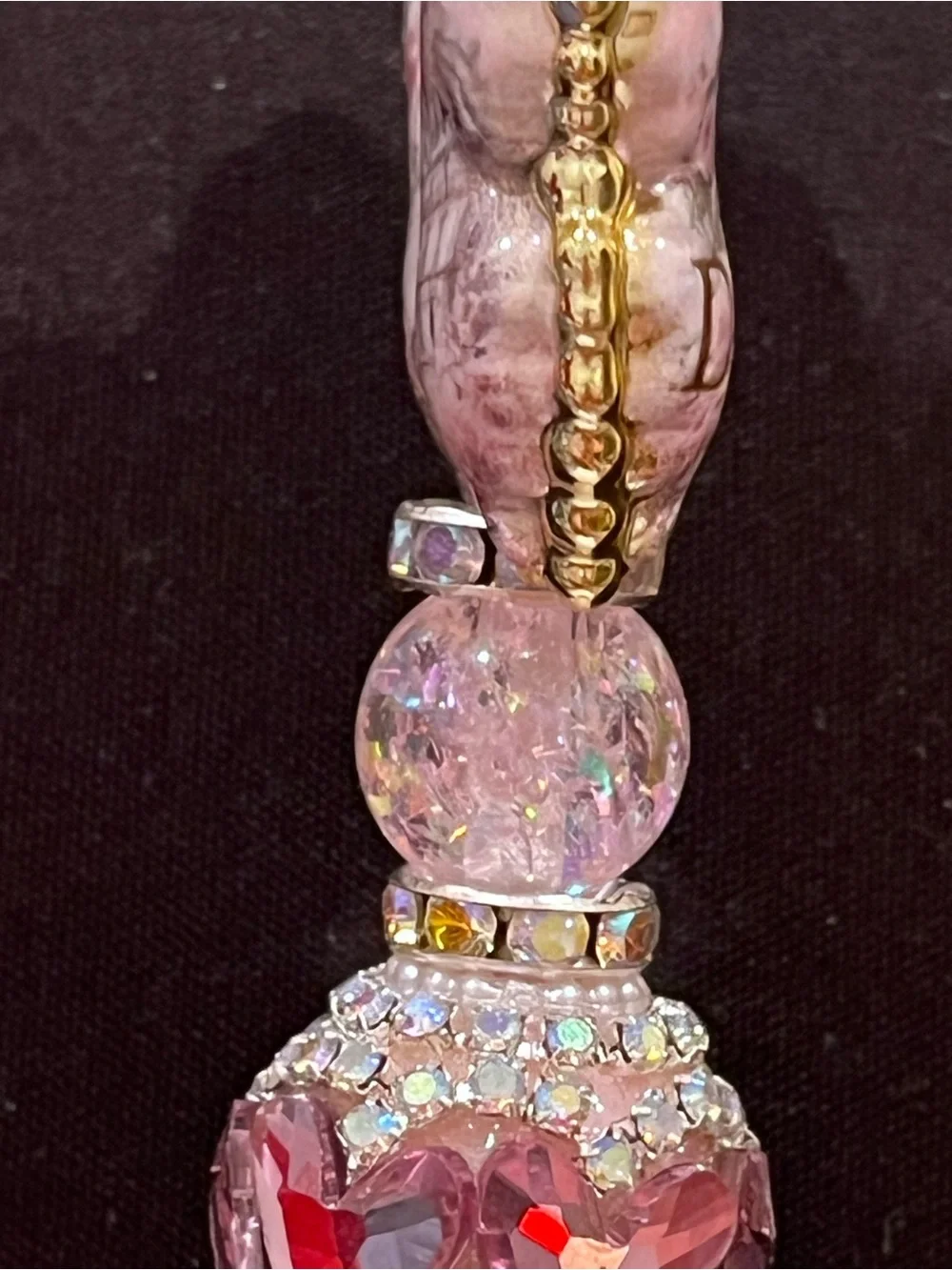 Designer inspired Pink and gold Butterfly focal fancy beaded Beaded pen!